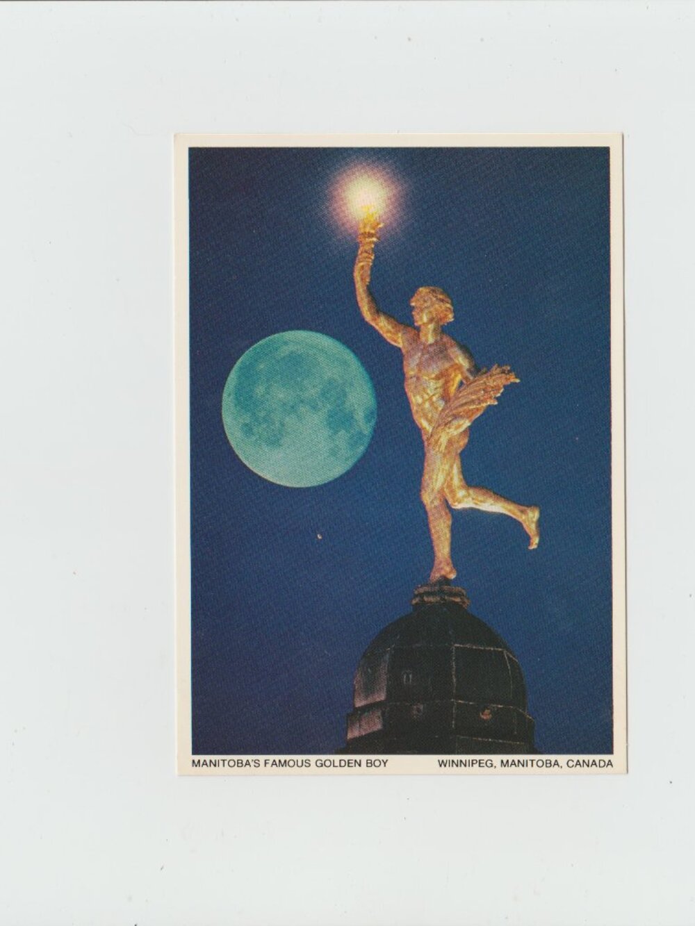 Manitoba's Famous Golden Boy Postcard